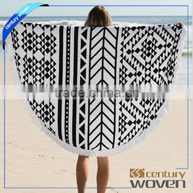 Round microfiber beach towel