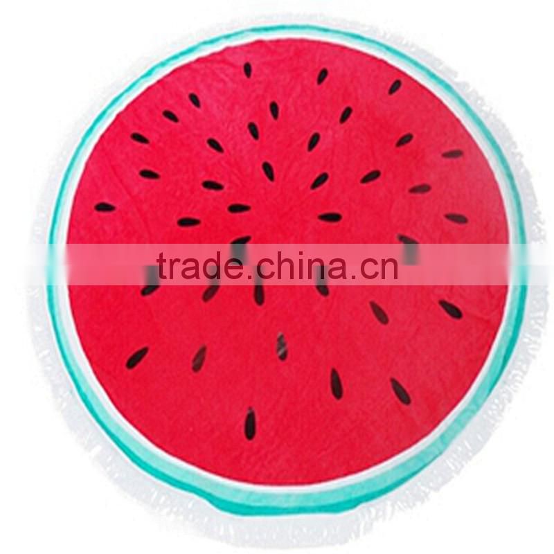 Wholesale good quality watermelon shape round beach towel