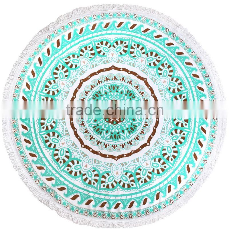 Stock Round Beach Towel with tassel cheap turkish beach towel with low price