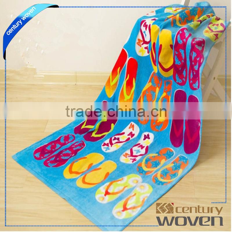 Velour reactive printing beach towel photo printed velour beach towel