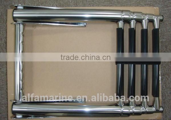 Stainless Steel 304 Boat Telescoping Drop 4 Step Ladder with Handle