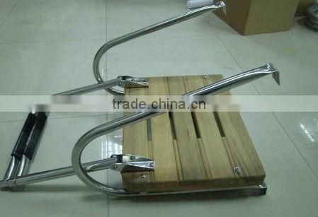 Stainless Steel Rail 2 Step Boat Teak Outboard Swim Platform Ladder