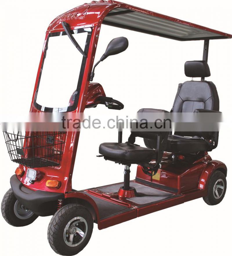 dual seat electric scooter with window screen