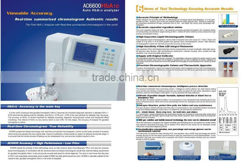 Automatic Glycated Hemoglobin HbA1c Analyzer AC6600