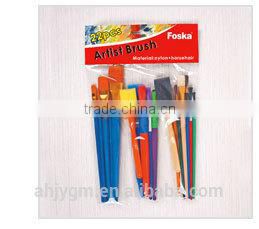 6PCS Nylon Plastic Handle Artist Brush/nylon artist brush/nylon artist brush