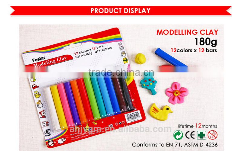 Kids 180g 12Colors Plasticine Modelling Clay/toy modeling clay