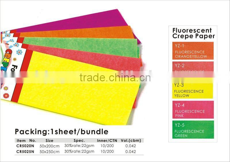 Gift/Promotion/Decoration Fluorescent Crepe Paper/gift wrap tissue paper/gift wrap tissue paper.