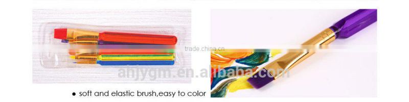 6PCS Nylon Plastic Handle Artist Brush/nylon artist brush/nylon artist brush