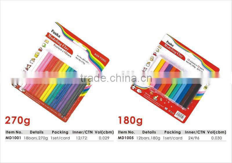 180g 10 Colors*10 Bars Plasticine Modelling Clay/non-drying modeling clay