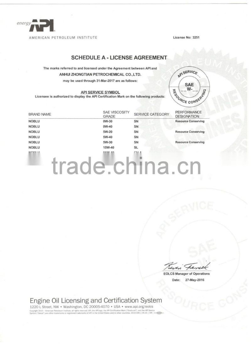 Good Quality GL-5 Gear Oil from lubricants factory