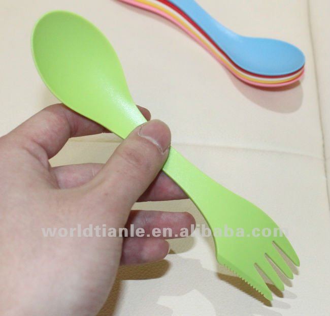 Combined PP spork spoon in one for child