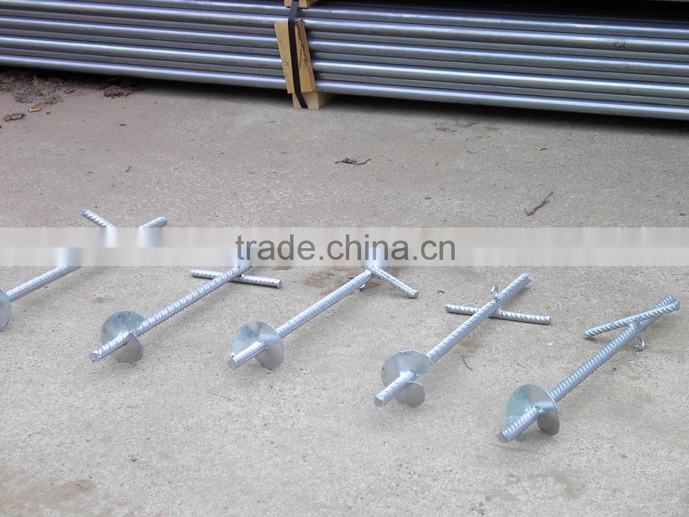 Greenhouse steel ground anchor