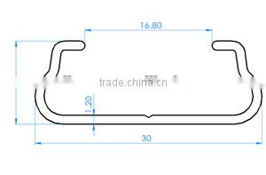 Aluminum film locking channel profile