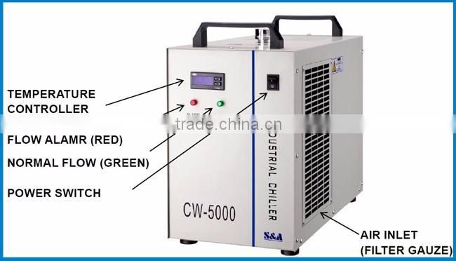 CW-5000AG Industrial Water Chiller for Single 80W/100W CO2 Laser Tube Cooling, 0.4HP, AC 1P 220V, 50Hz