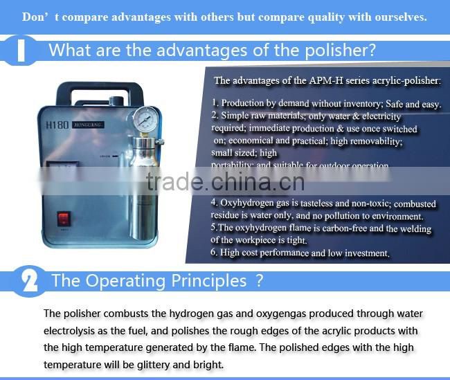 300W Portable Oxygen Hydrogen Flame Generator Acrylic Polishing Machine, 95L 1 Gas Torch free, 110V