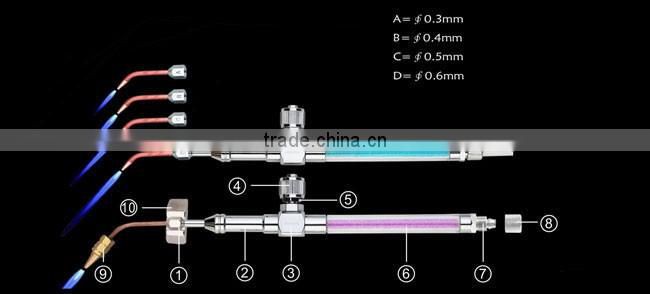 Universal Oxyhydrogen Gas Torch Flame Gun with 4 Copper Nozzles for 30-150L/H HHO Polishing Welding Machine