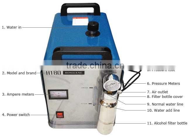 300W Portable Oxygen Hydrogen Flame Generator Acrylic Polishing Machine, 95L 1 Gas Torch free, 110V