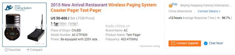 Wireless Calling System Restaurant Service Bell System With Fashion New Design