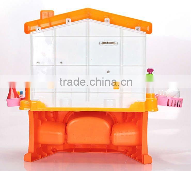 ht-75908067H children kitchen set Kids cartoon cupboard with all sorts of kitchenware