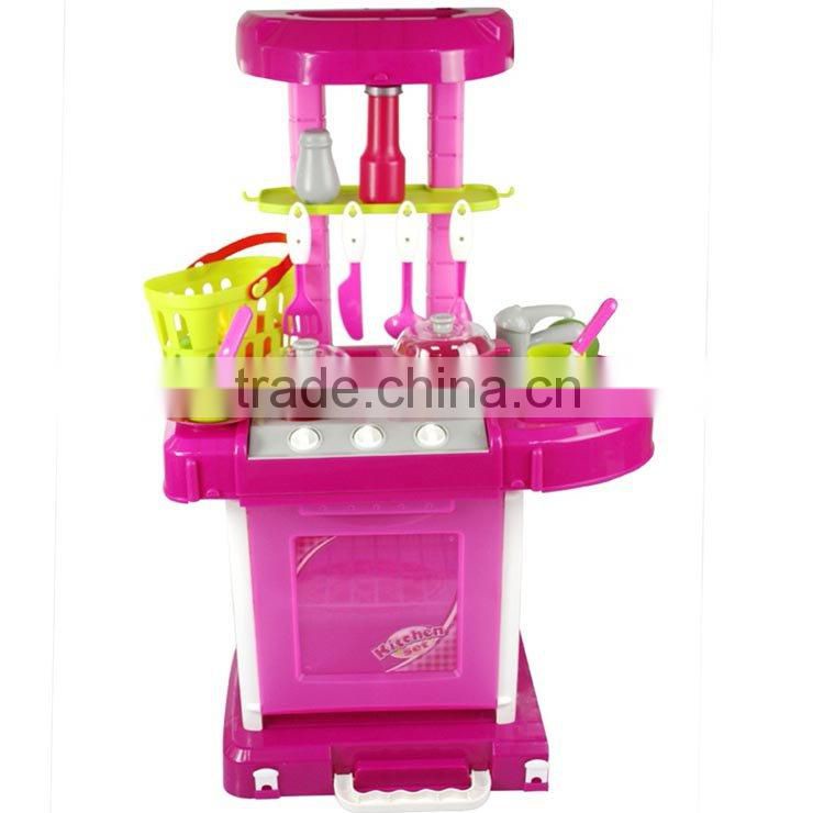 ht-238856 Kitchen set Kids pretend toys emulational kitchenware set with light and sound