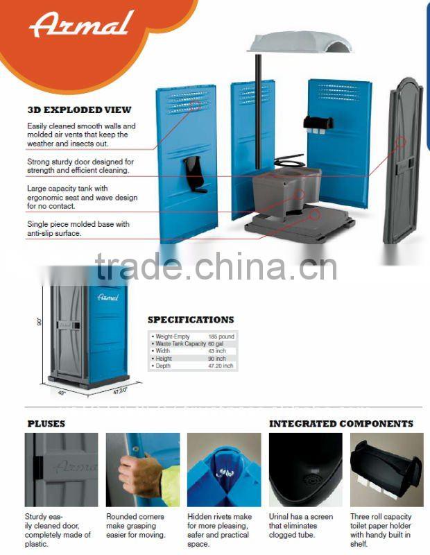 TopLine Portable Floor Mounted HDPE One Piece Toilet