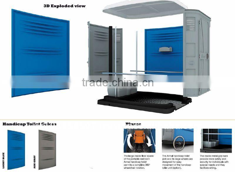 HN Handicap Gray & Light Blue Mobile Portable Toilet