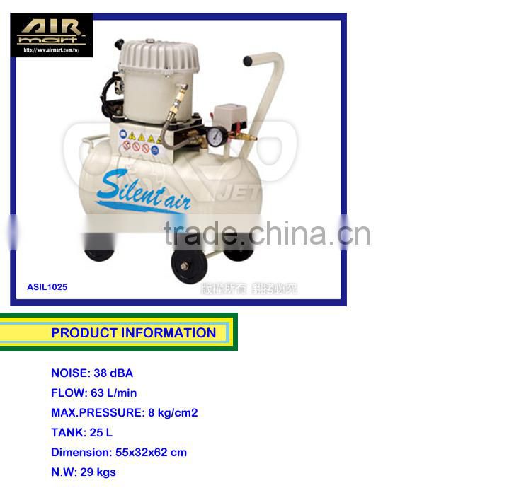 Taiwan Made Model No ASIL 1025 SUPER SILENT AIR COMPRESSOR for lab&dental equipment