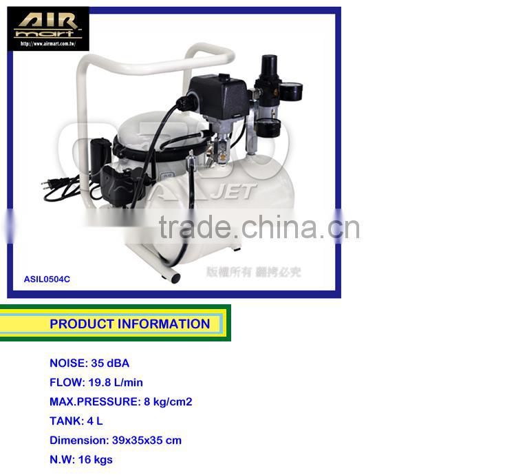Taiwan Made Model No ASIL0504C SUPER SILENT AIR COMPRESSOR