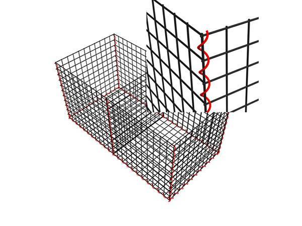 Fasten the welded mesh gabion with spiral binders.