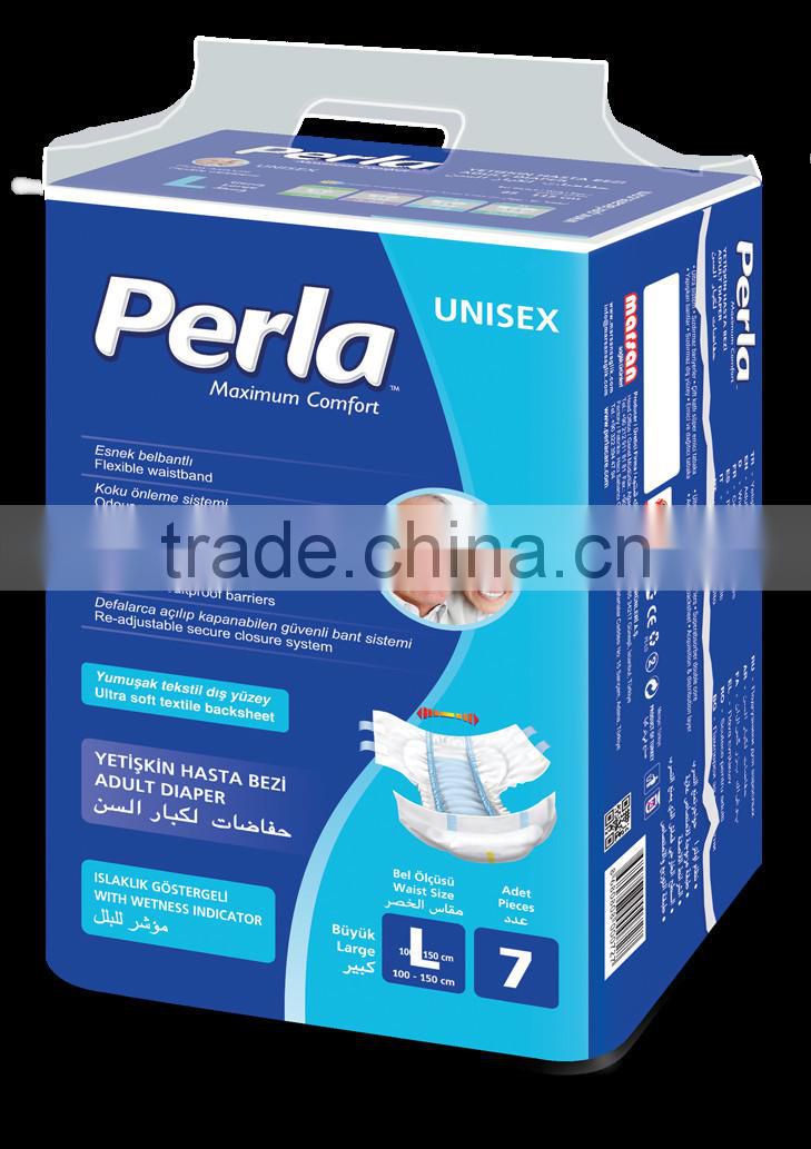 DISPOSABLE QUALITY ADULT DIAPERS PERLA BRAND