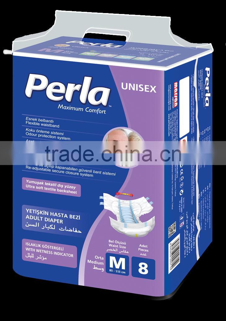 DISPOSABLE QUALITY ADULT DIAPERS PERLA BRAND